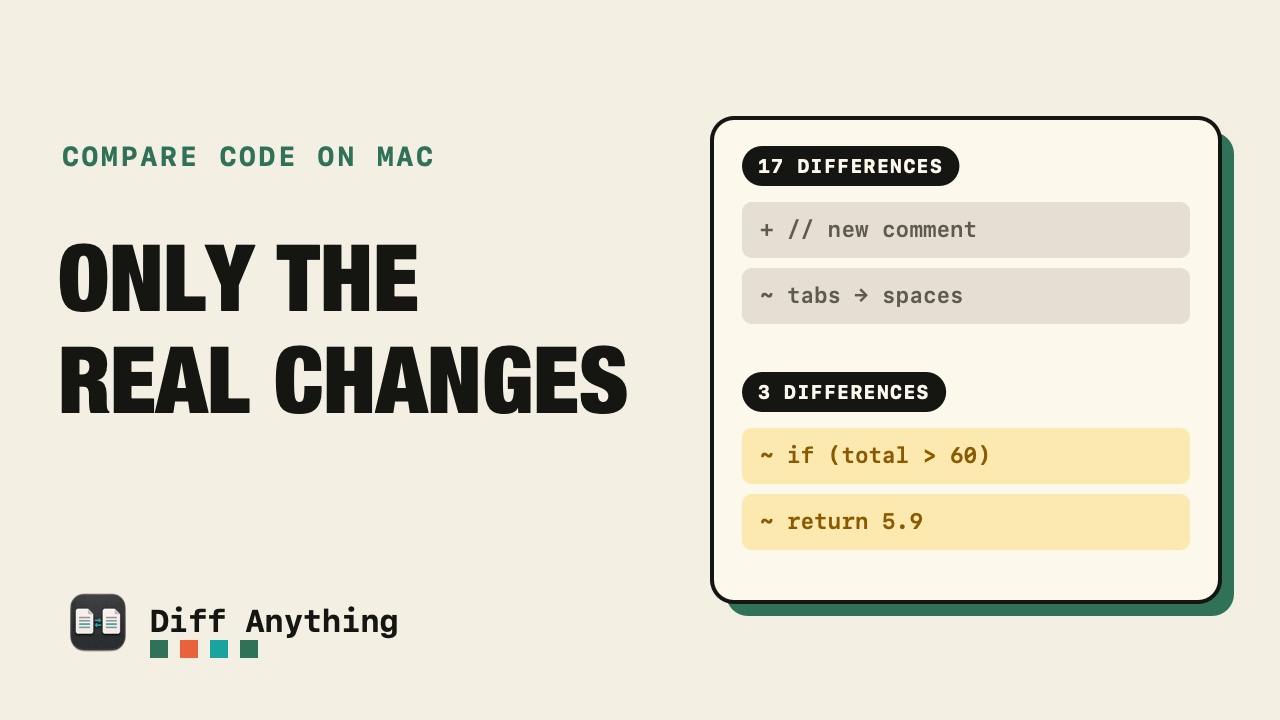 How to Compare Two Code Files and Ignore Formatting Changes (Mac)